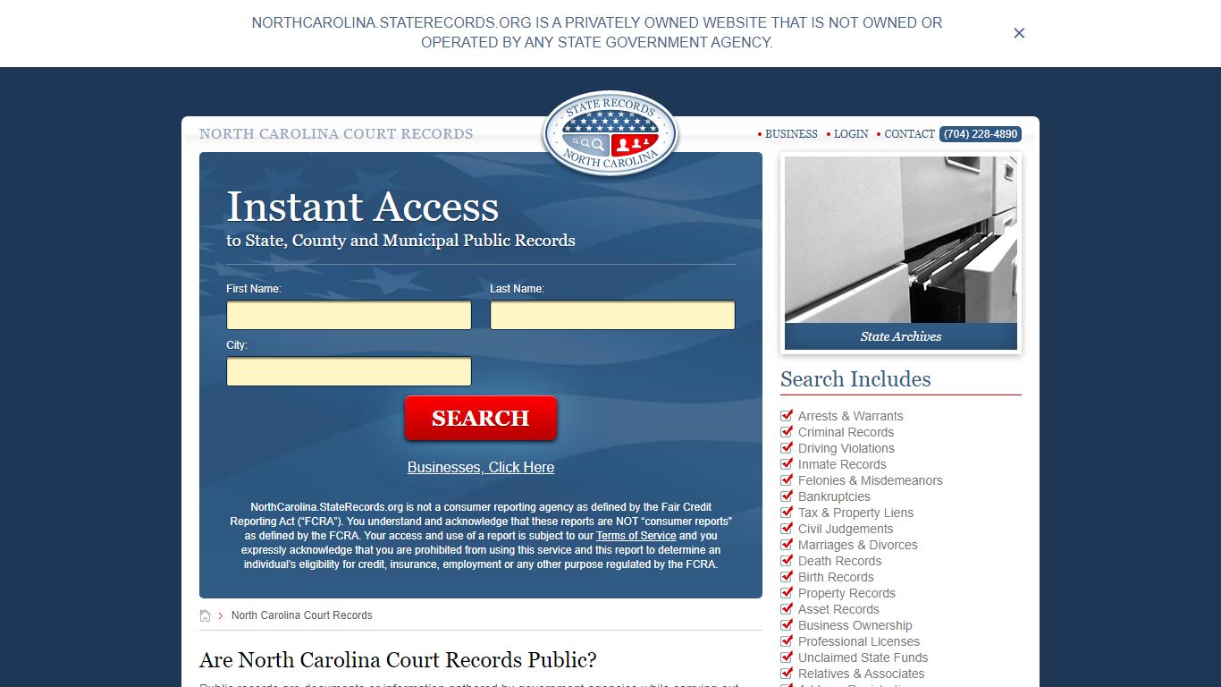 North Carolina Court Records | StateRecords.org
