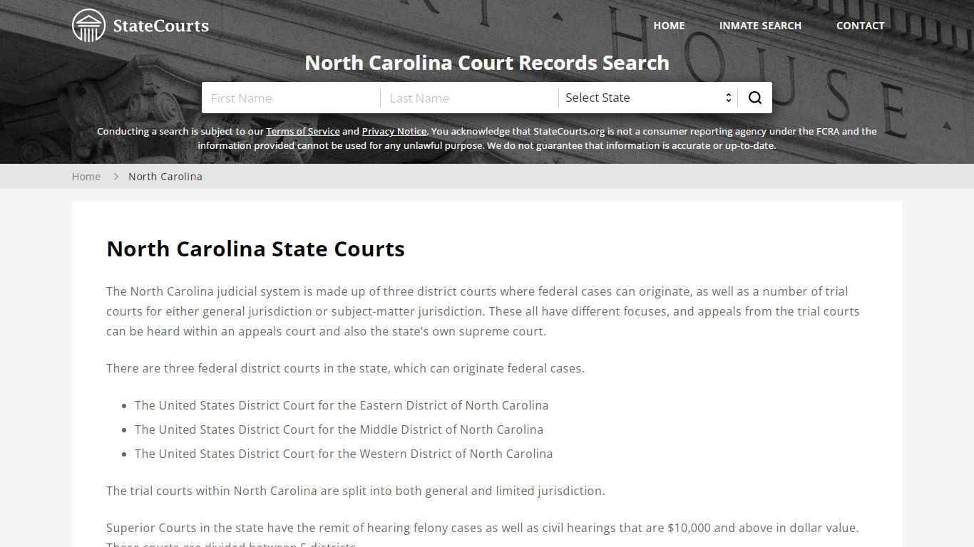 North Carolina Court Records - NC State Courts