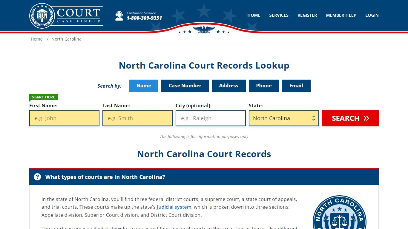 North Carolina Court Records Lookup - NC Court Case Search